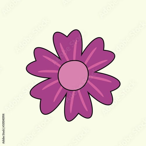 Flower color icon with outline vector design 