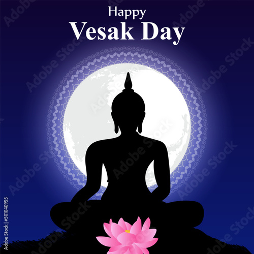 vector illustration for buddha Purnima, Vesak day
