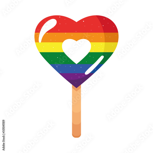 lgtbi flag in heart lollipop