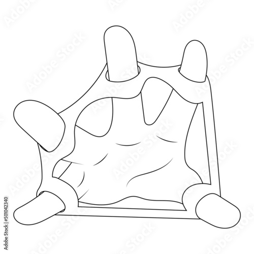 Finger expander strengthener vector sketch illustration.