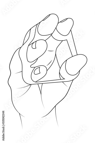 Expander for finger strength sketch illustration.