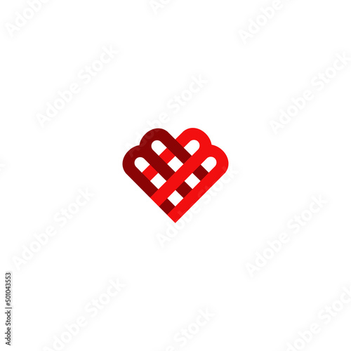 letter mm love style design logo vector