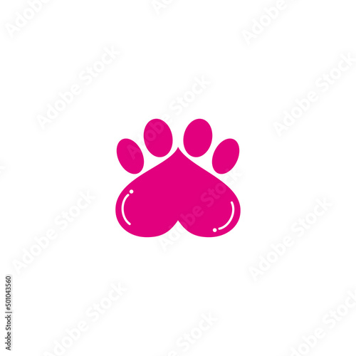 Paw love concept design logo vector