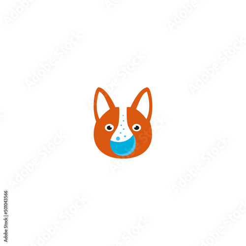 Cat lab logo design vector