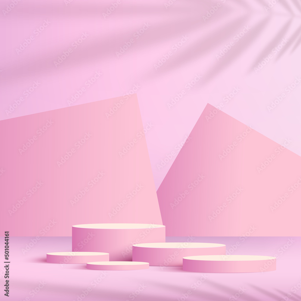 Abstract studio room with pink color pedestal podium. Vector Abstract studio room with pink color pedestal podium. Vector