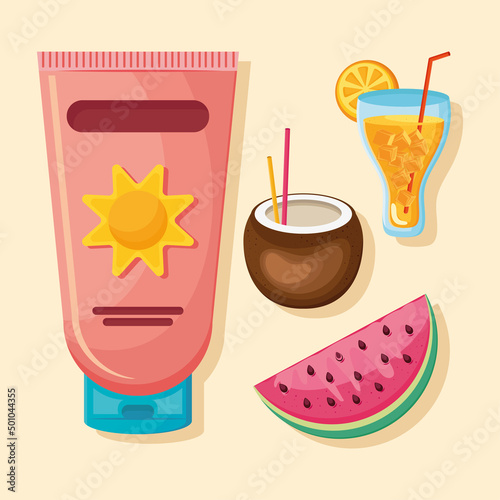 four beach vacations icons