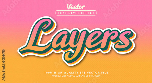 Editable text effect, Layers text with vintage color style