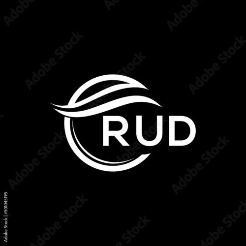 RUD letter logo design on black background. RUD  creative initials letter logo concept. RUD letter design. © Faisal