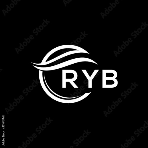 RYB letter logo design on black background. RYB creative initials letter logo concept. RYB letter design. 