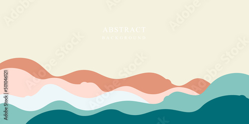 Landscape abstract creative background in minimal trendy style, Abstract mountain landscape poster background for Presentation design. architecture abstract, background shapes, illustration, vector