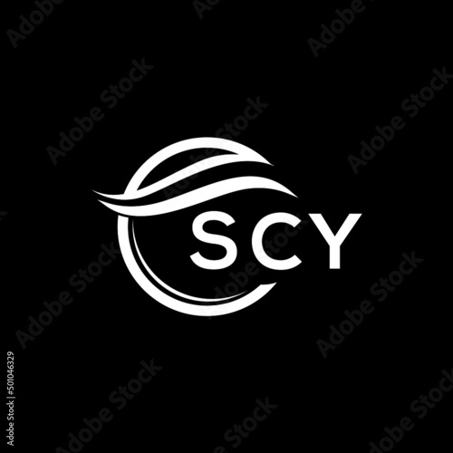 SCY letter logo design on black background. SCY  creative initials letter logo concept. SCY letter design.
