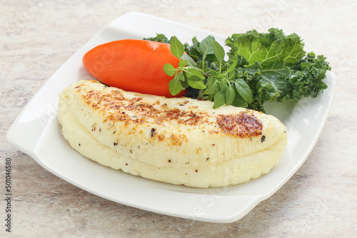 Roasted traditional cheese haloumi