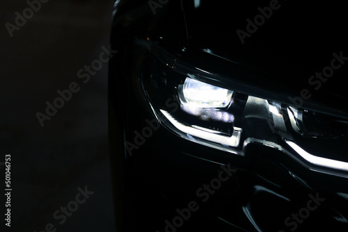 black car headlights