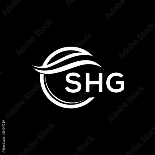 SHG letter logo design on black background. SHG  creative initials letter logo concept. SHG letter design.
 photo