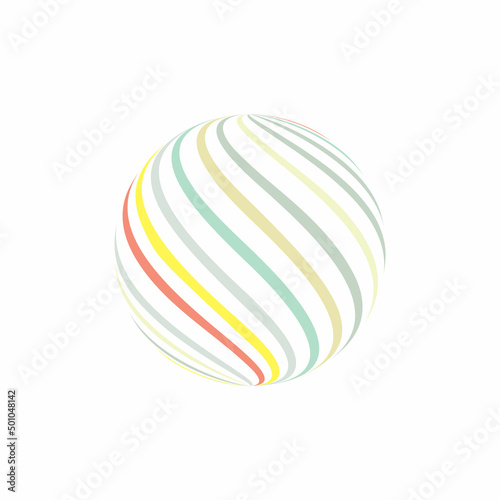 sphere with colorful wavy lines vector illustration