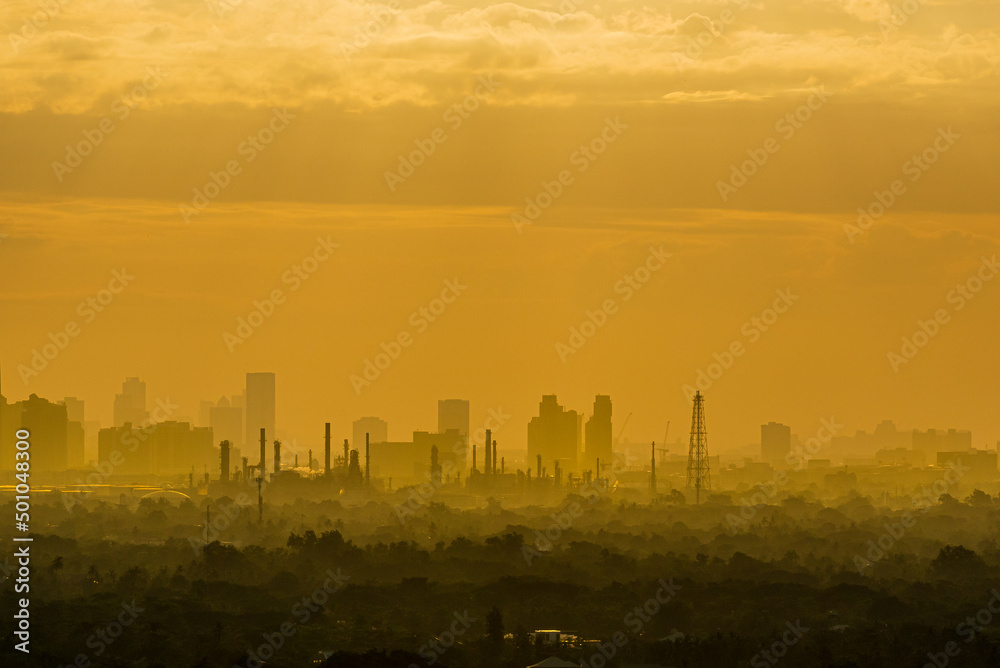 Bangkok's Oil Refinery in the dawn