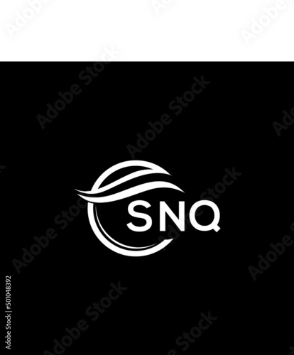 SNQ letter logo design on black background. SNQ   creative initials letter logo concept. SNQ letter design.
 photo