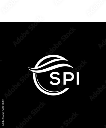 SPI letter logo design on black background. SPI  creative initials letter logo concept. SPI letter design.
