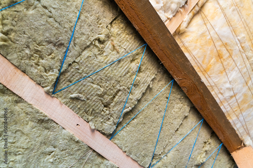 The process of roof insulation with glass wool and mineral wool The process of roof insulation with glass wool and mineral wool