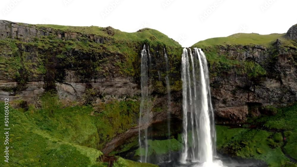 Iceland's famous waterfall, from a bird's eye view Iceland's famous waterfall, from a bird's eye view