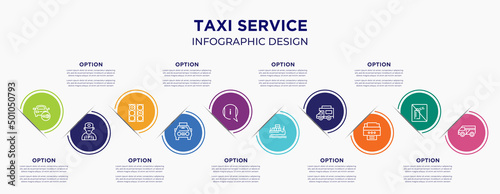 Fotografia taxi service concept infographic design template