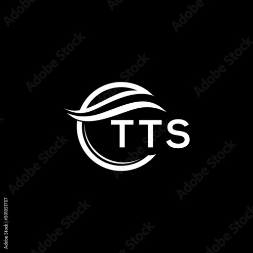 TTS letter logo design on black background. TTS  creative initials letter logo concept. TTS letter design.  © Faisal