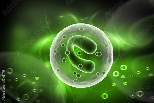 3d rendered mast cell isolated on color background photo