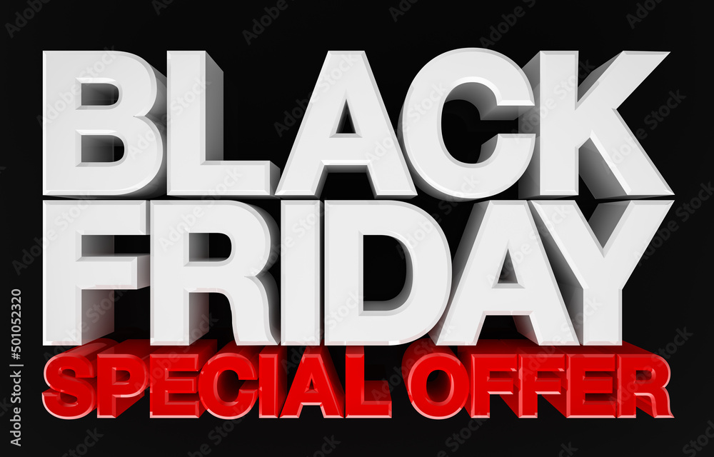Black friday special offer banner, 3d rendering Black friday special offer banner, 3d rendering