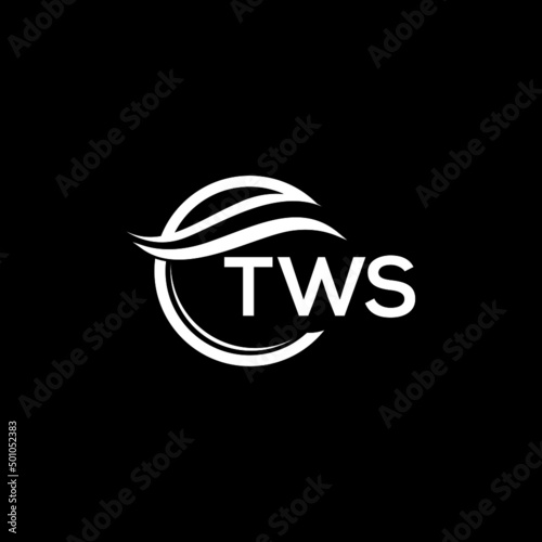 TWS letter logo design on black background. TWS  creative initials letter logo concept. TWS letter design.