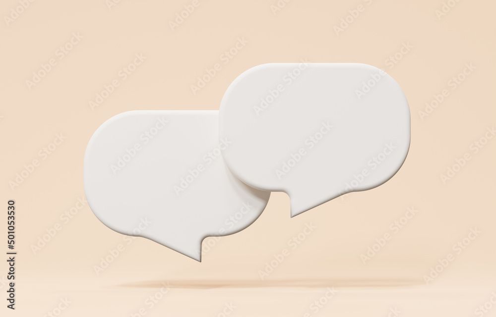 Two bubble talk or comment sign symbol, 3d illustration. Two bubble talk or comment sign symbol, 3d illustration.