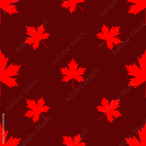 Maple Leaf Icon Seamless Pattern © Aayam 4D