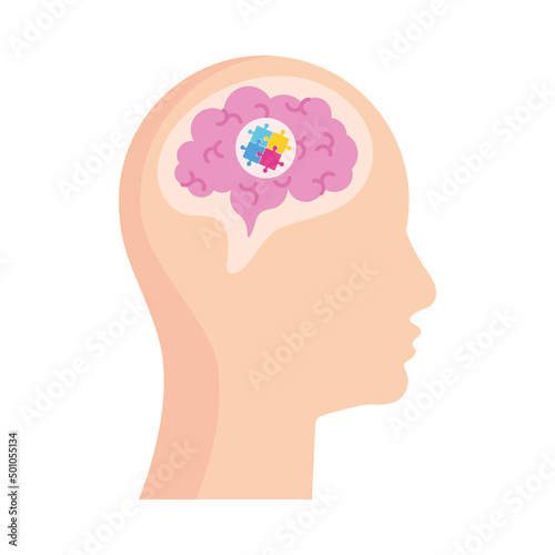 profile with puzzle brain