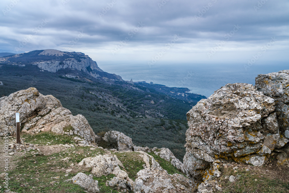 View of Laspi Bay from lyas-Kaya mountain . Crimea