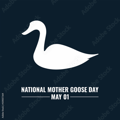 Swan Vector Icon, National Mother Goose Day Design Concept, perfect for social media post templates, posters, greeting cards, banners, backgrounds, brochures. Vector Illustration