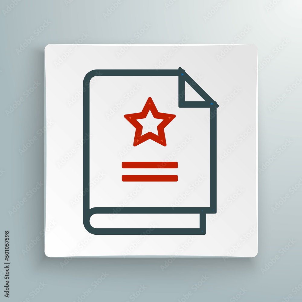 Line Scenario icon isolated on white background. Script reading concept for art project, films, theaters. Colorful outline concept. Vector Line Scenario icon isolated on white background. Script reading concept for art project, films, theaters. Colorful outline concept. Vector
