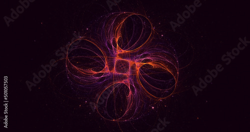 3D rendering abstract multicolor fractal light background