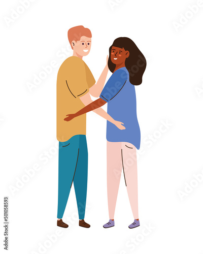 interracial lovers couple © Gstudio