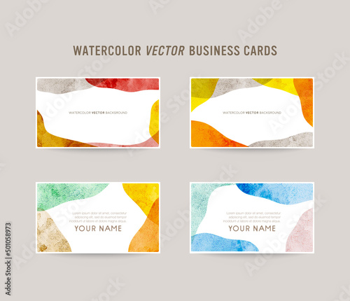business card template. vector watercolor abstract background