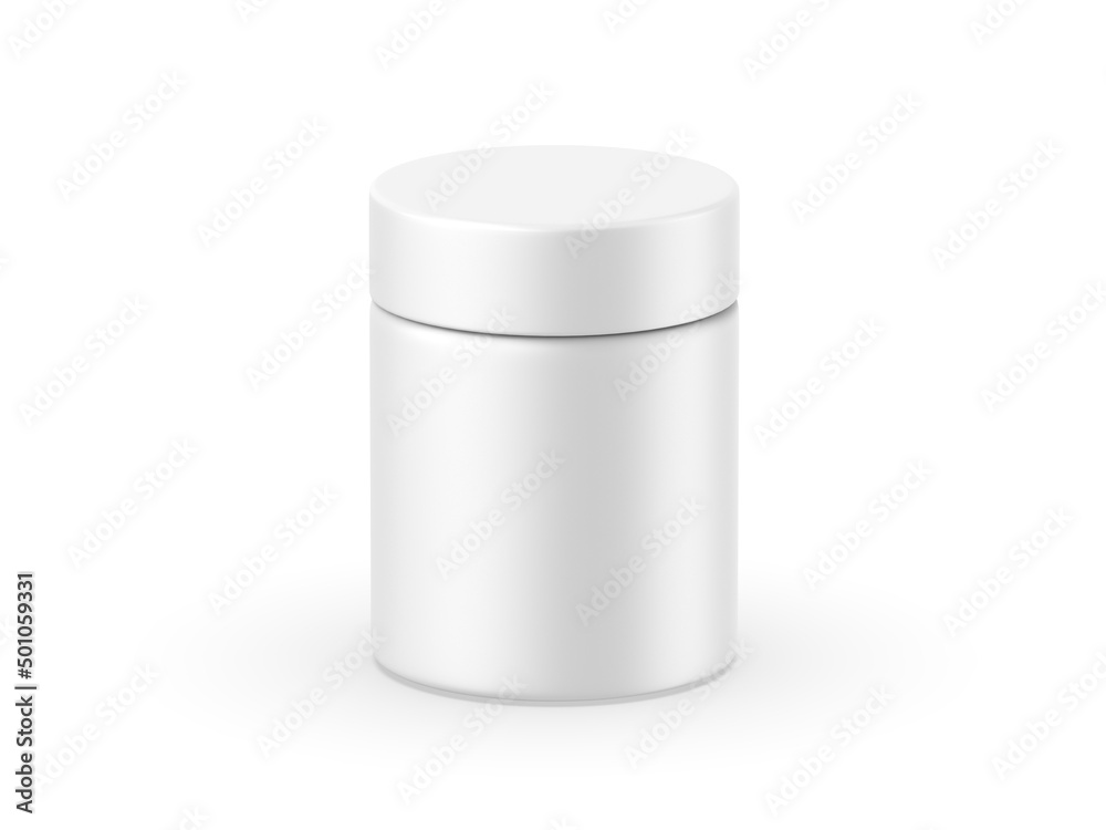 Matte jar mockup template on isolated white background, ready for design presentation, 3d render illustration Matte jar mockup template on isolated white background, ready for design presentation, 3d render illustration