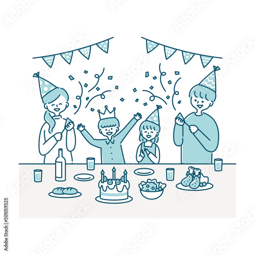 誕生日パーティーのイラスト