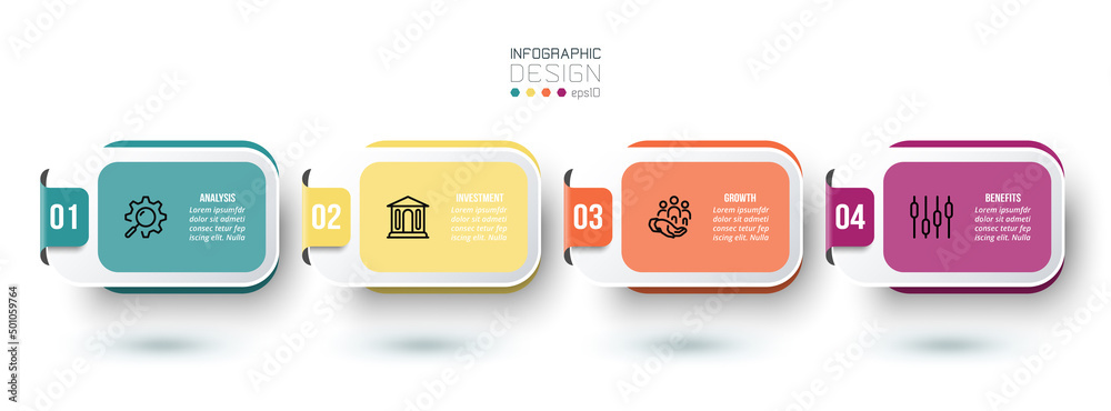 Infographic template business concept with step.
Infographic template business concept with step.