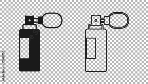 Black Perfume icon isolated on transparent background. Vector
