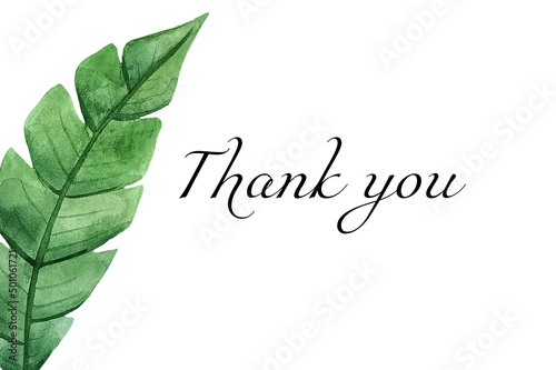 Wedding card, thank you card for guests at the wedding banquet, wedding invitations, watercolor botanical eco-wedding card, vector