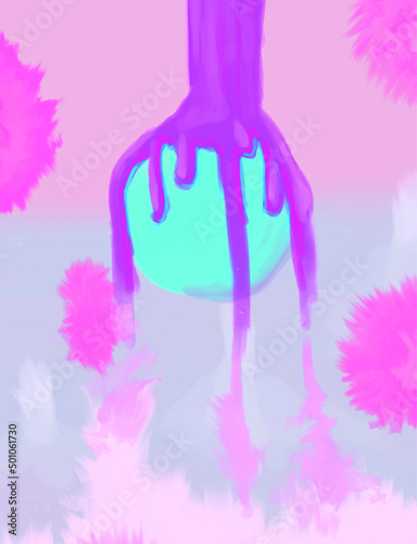 pink splashes on white background