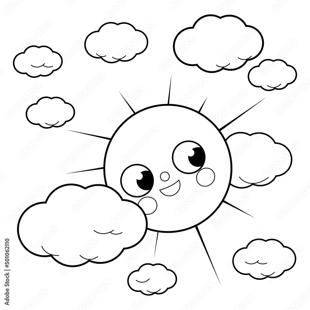 Sky And Sun Clipart Black