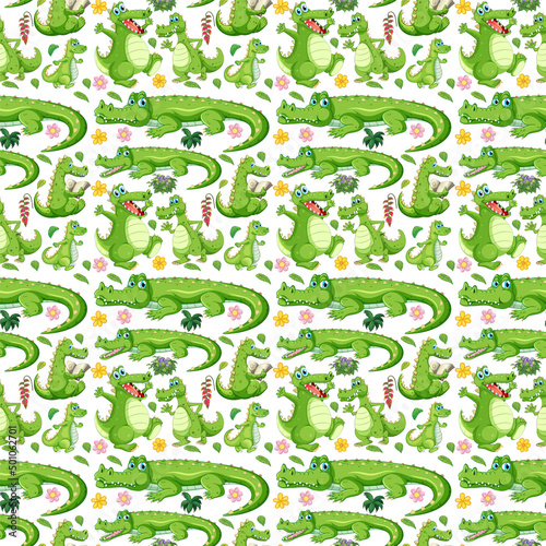 Cute animals cartoon seamless background