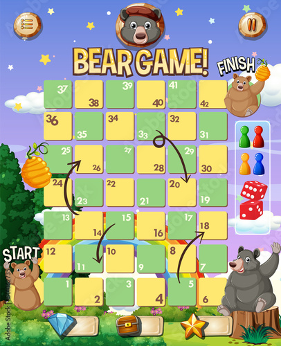 A snake ladder bear game template
