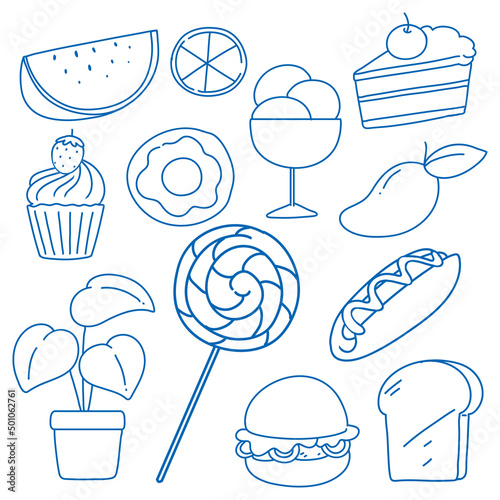 Set of simple children hand drawing objects