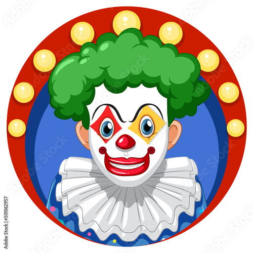 Cartoon clown with red nose
