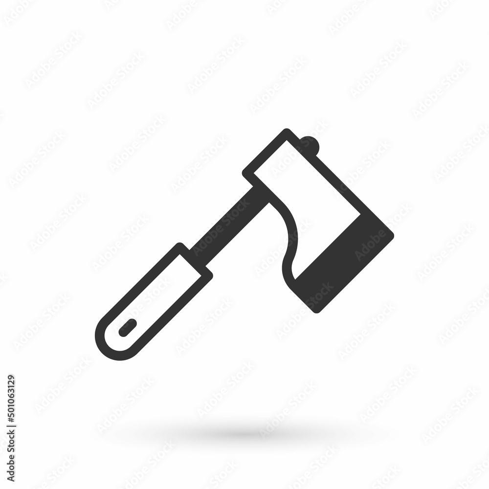 Grey Wooden axe icon isolated on white background. Lumberjack axe. Vector Grey Wooden axe icon isolated on white background. Lumberjack axe. Vector